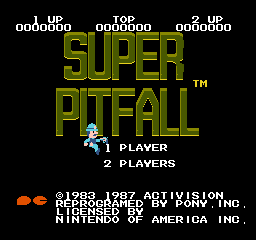 Super Pitfall (USA) Title Screen